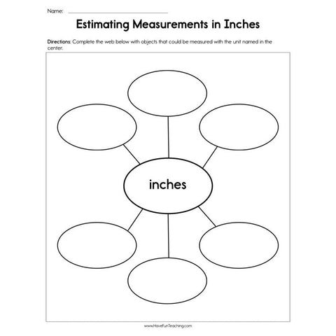 Estimating Measurement in Inches Worksheet