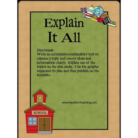 Explain It All Informative Explanatory Writing Game