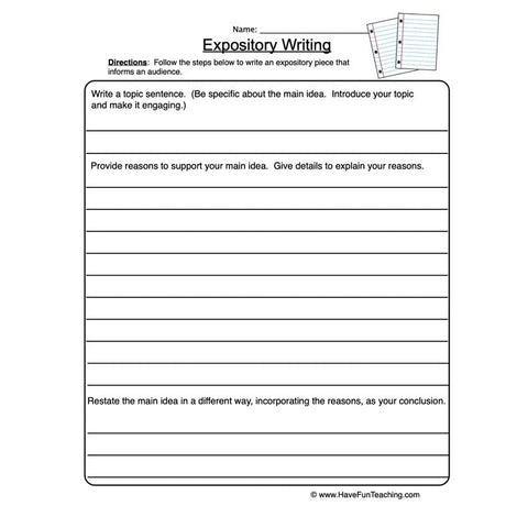 Expository Writing Worksheet 2