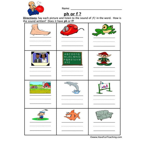 F or Ph Worksheet
