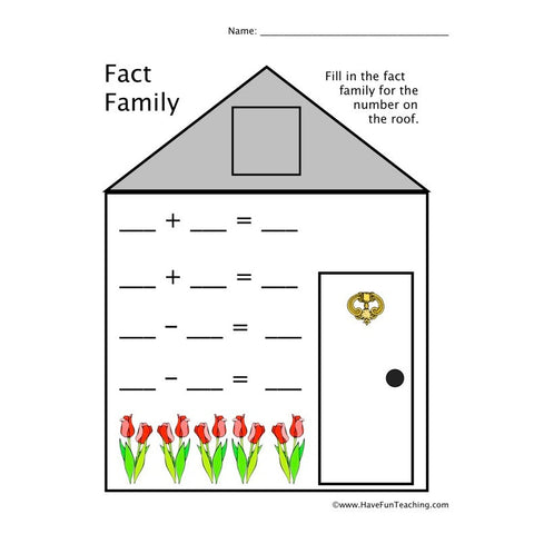 Fact Family Worksheet