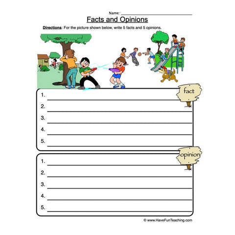 Fact Opinion Worksheet 2