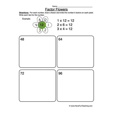 Factors Worksheet 2
