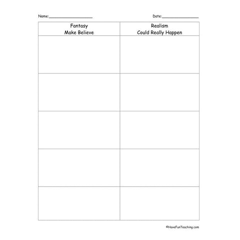 Fantasy Realism Graphic Organizer 2