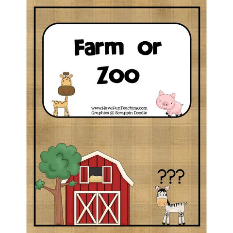 Farm or Zoo Matching Game