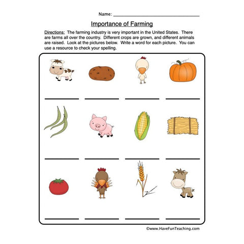 Farming Worksheet