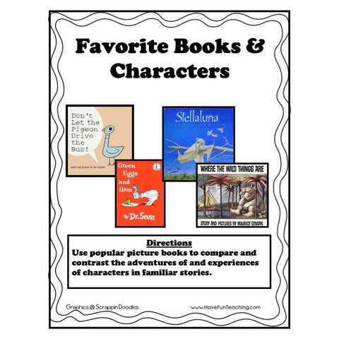 Favorite Books and Characters Game