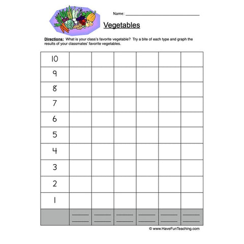Favorite Vegetables Worksheet