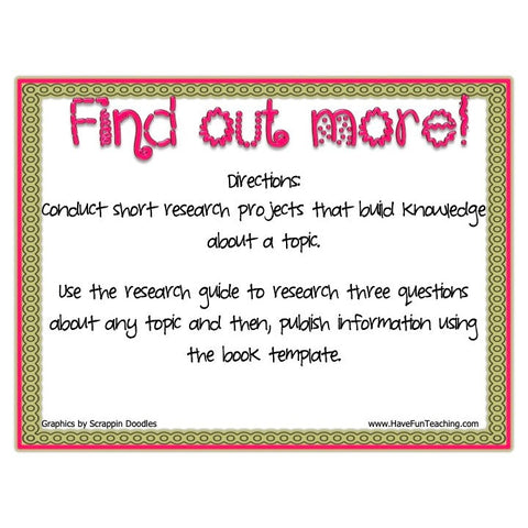Find Out More Research Project Writing Game