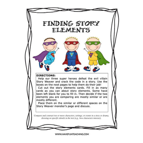 Finding Story Elements Game