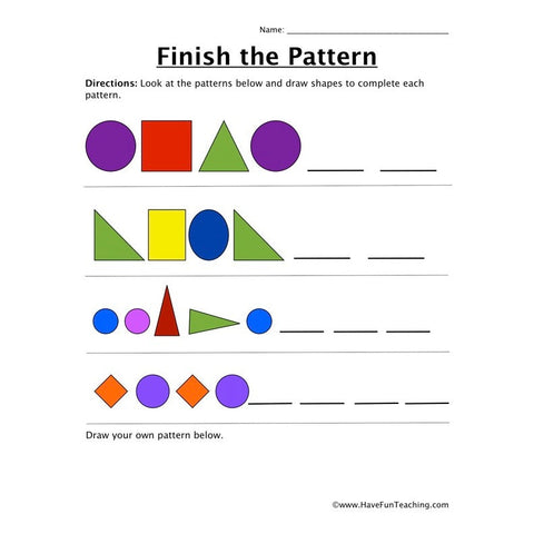 Finish the Pattern Worksheet 2