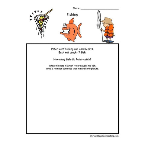 Fishing Multiplication Worksheet