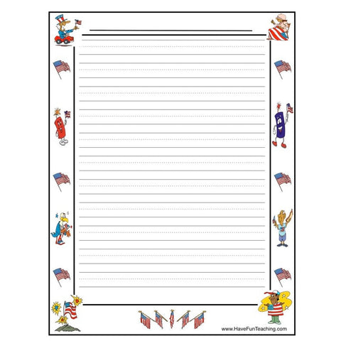 Flag Day Writing Paper Worksheet