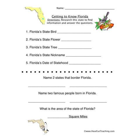 Florida Worksheet