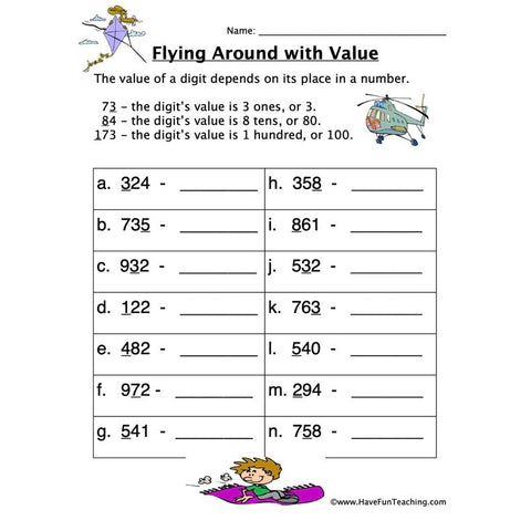 Fly Place Value Worksheet