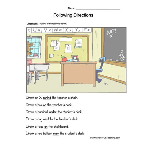 Follow Directions Worksheet 2