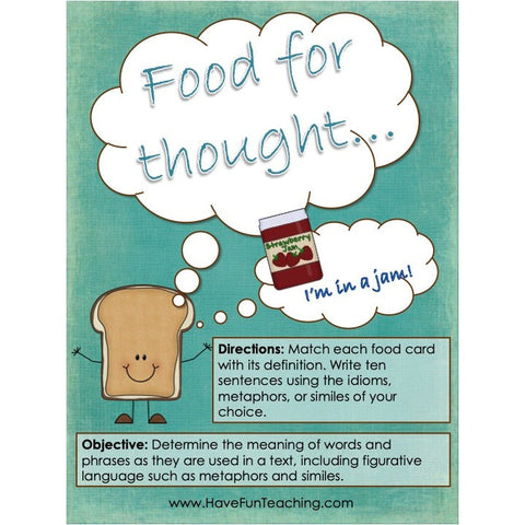 Food for Thought Idiom Simile Metaphor Game