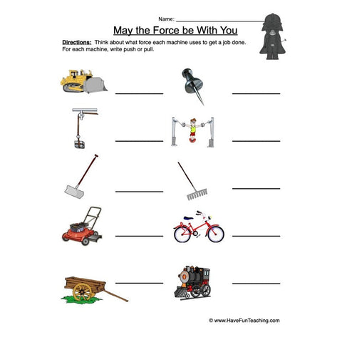 Force and Motion Worksheet