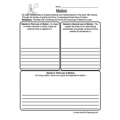 Force and Motion Worksheet 2