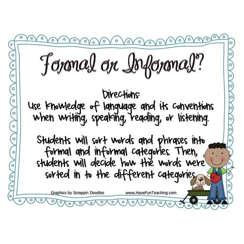 Formal Informal Language Game