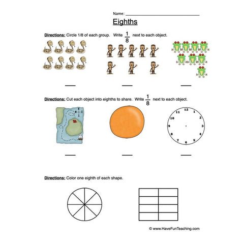 Fractions Eighth Worksheet