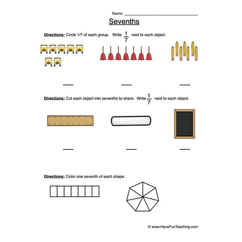 Fractions Seventh Worksheet
