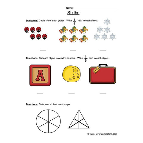 Fractions Sixth Worksheet