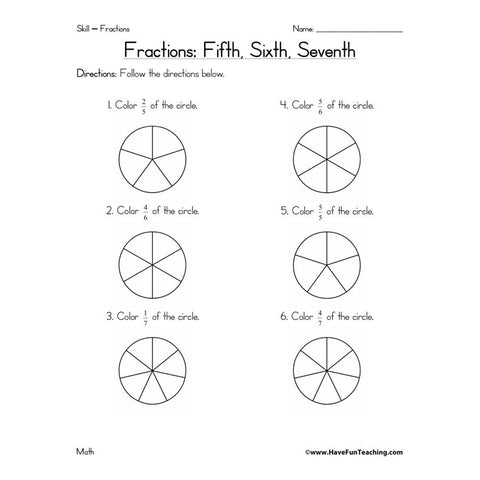 Fractions 2 Worksheet