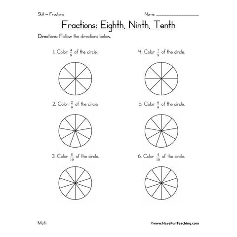 Fractions Worksheet 5