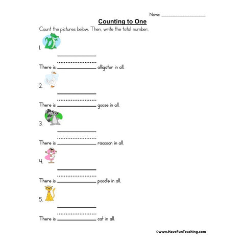 Free Counting Worksheets Worksheet