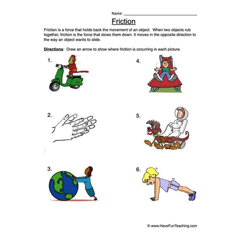 Friction Worksheet