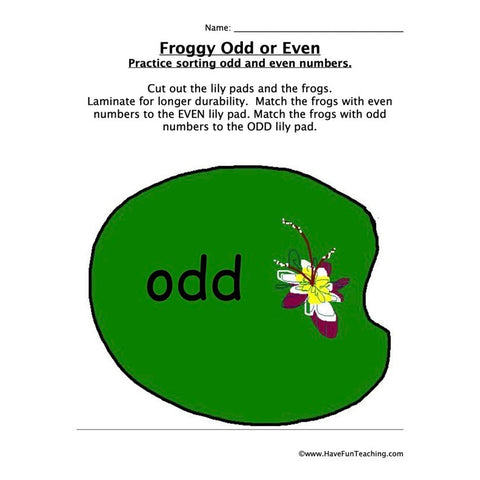 Froggy Odd Even Worksheet