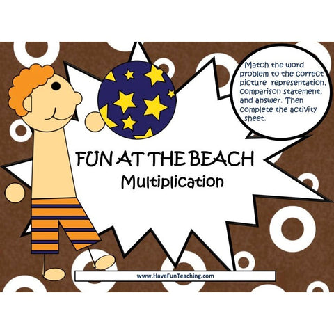 Fun at the Beach Multiplication Game