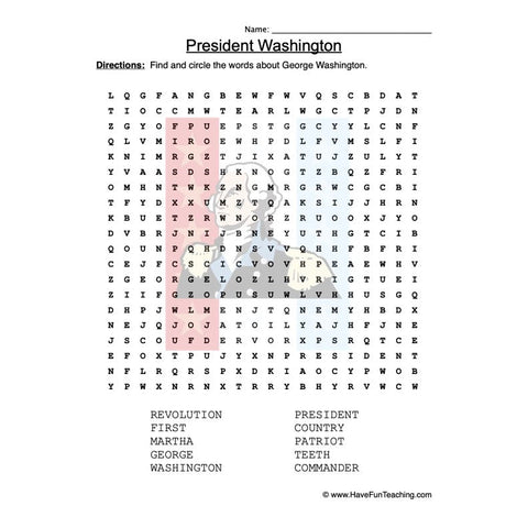 George Washington Worksheet