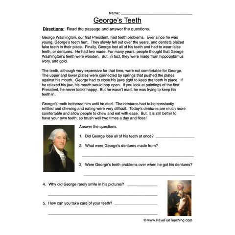 George Washington Worksheet 2