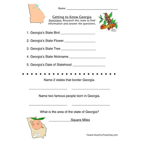 Georgia Worksheet