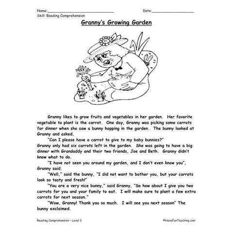Grannys Growing Garden Worksheet