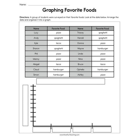 Graphing Favorite Foods Worksheet