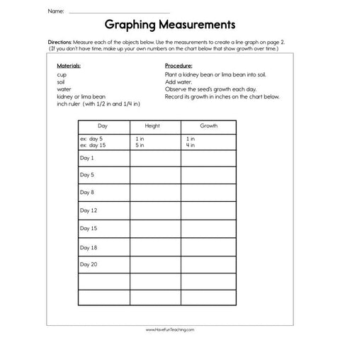 Graphing Measurements Worksheet