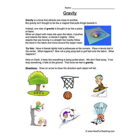 Gravity Worksheet