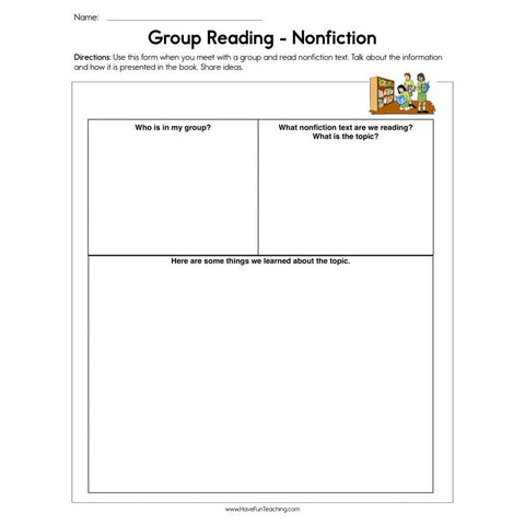 Group Reading Nonfiction Worksheet