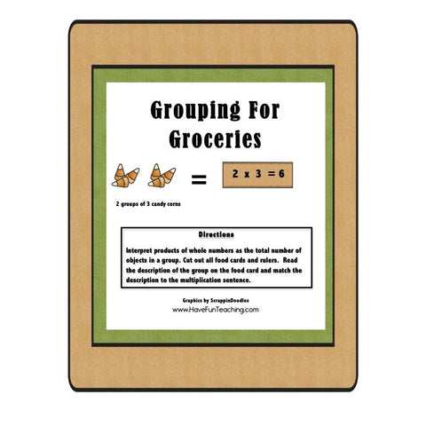 Grouping for Groceries Multiplication Game