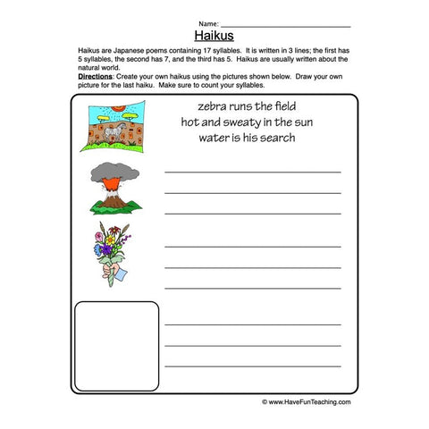 Haiku Worksheet 2