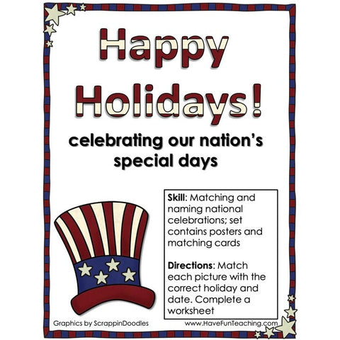 Happy Holidays National Holidays Game