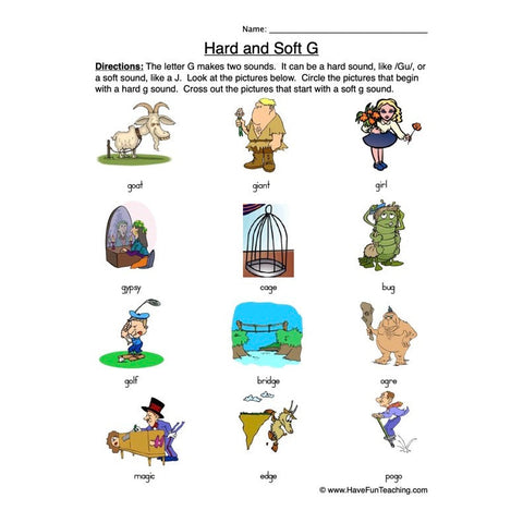 Soft G Worksheet 2
