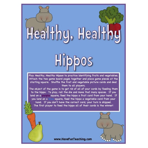 Healthy Healthy Hippos Fruits Vegetables Game