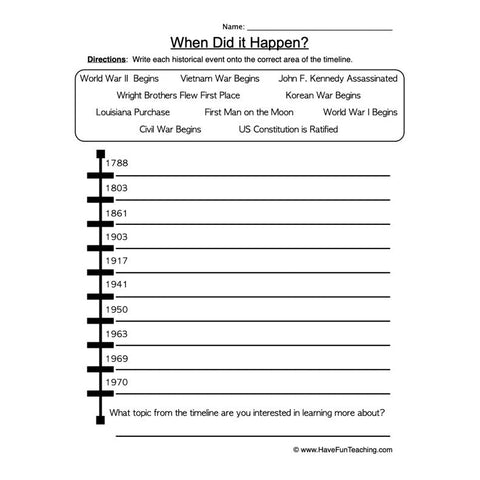 History Worksheet