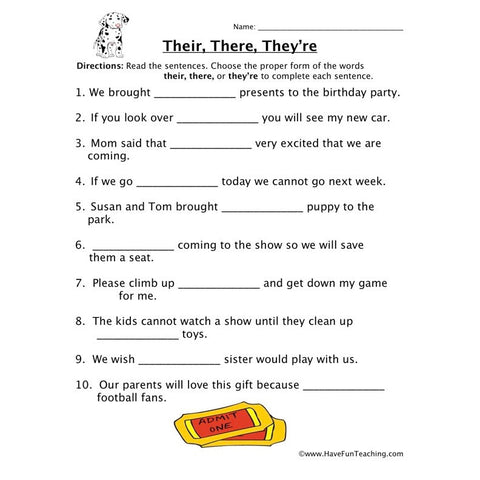 Homophones Worksheet 11