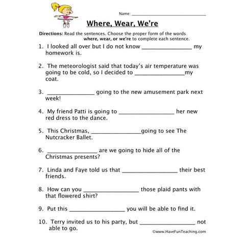 Homophones 8 Worksheet