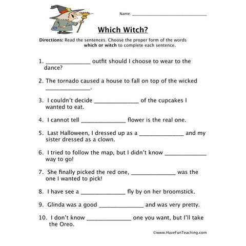 Homophones 9 Worksheet
